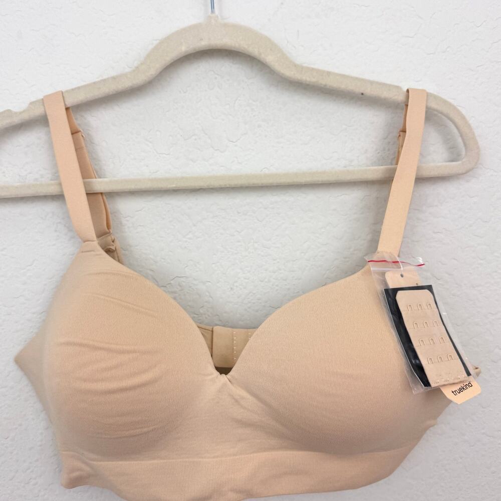 Truekind Womens Supportive Comfort Wireless Shaping Bra Size L Chai Tan